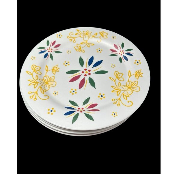 Temptations Temp-tations by Tara Old World Confetti Set 6 Melamine Plates 9.75" - Picture 1 of 6